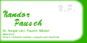 nandor pausch business card