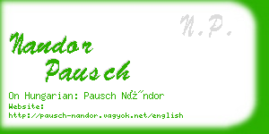 nandor pausch business card